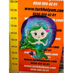 Deniz Kızı Yeşil Folyo Balon