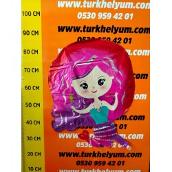 Deniz Kızı Pembe Folyo Balon