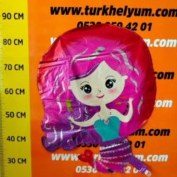 Deniz Kızı Pembe Folyo Balon