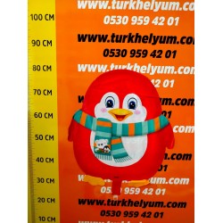 Kırmızı penguen folyo balon