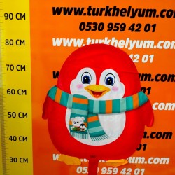 Kırmızı penguen folyo balon